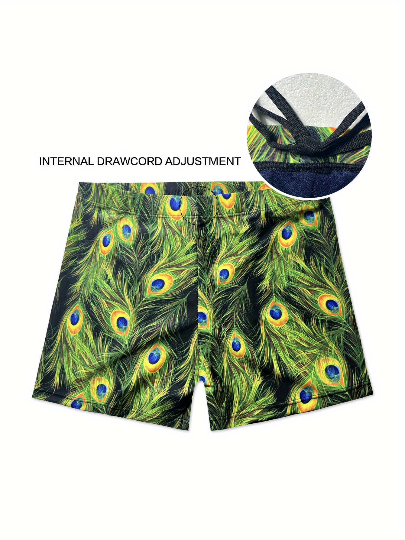 Men's Leaves Print Swimming Trunks Quick Drying Comfort Temu
