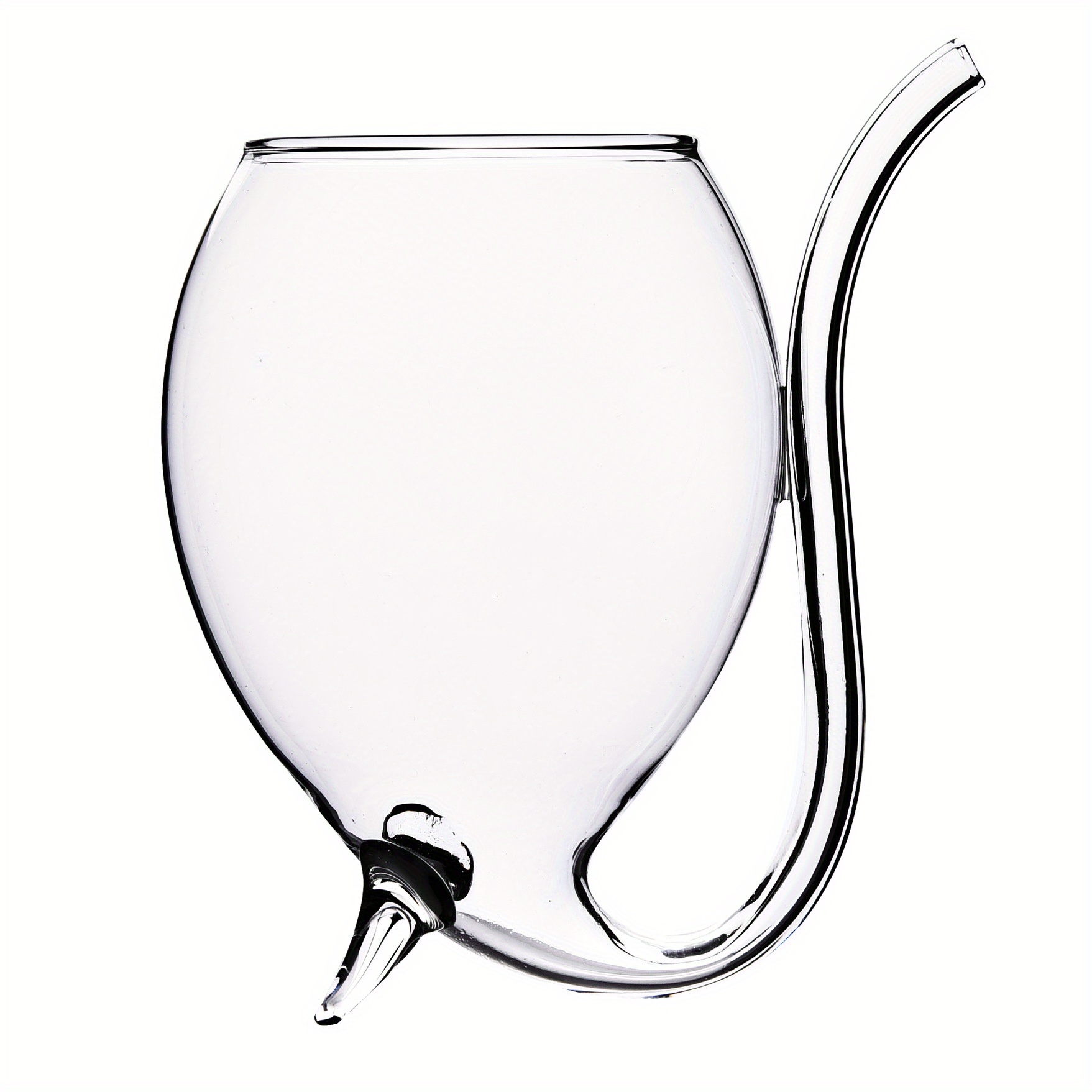 Adult Wine Glass Sippy Cup w/ Built In Glass Straw Holds 10oz. Great Gag  Gift