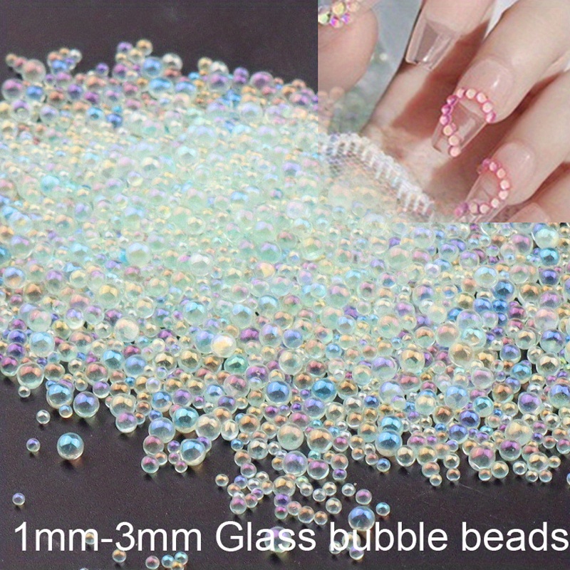 1 Box Nail Art Pearls Mini Mix Size 1mm/2mm/3mm/4mm/5mm DIY Semicircle  Flatback Nail Jewelry Manicure Tools Assorted Pearls