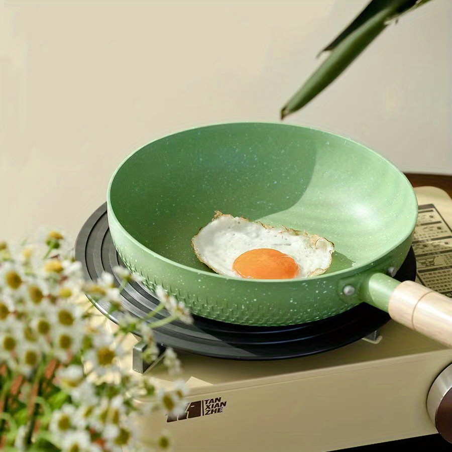 Non-Stick Frying Pan Set Maifan Stone Kitchen Soup Pot Milk Pan with Wooden  Handle Pot Cookware Set Cooking Utensils for Kitchen