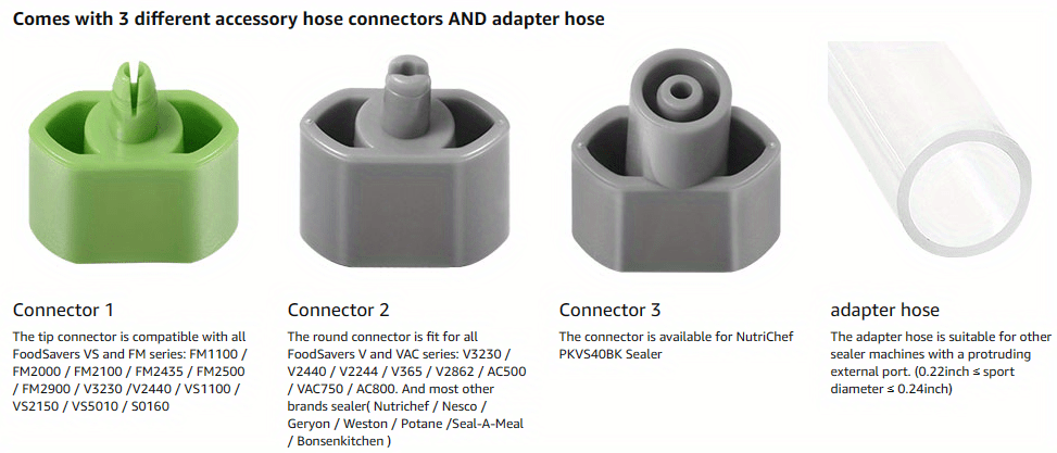 Jar Sealer Kits For Food Saver Vacuum Sealer, Upgrade Canning Sealer Set  With Hoses For Mason Jars With Regular And Wide Mouth, Additional  Connectors Compatible With All Food Saver Sealers, Kitchen Accessories 