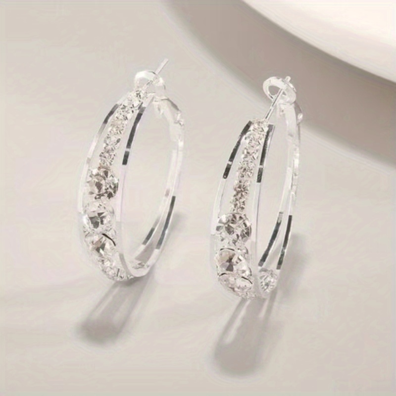 Explosive Style Wind Rhinestone Large Circle Earrings