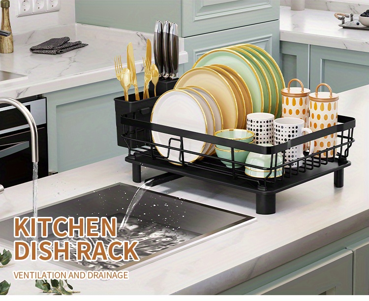 Kitsure Dish Drying Rack, Multifunctional Dish Rack, Rustproof Kitchen