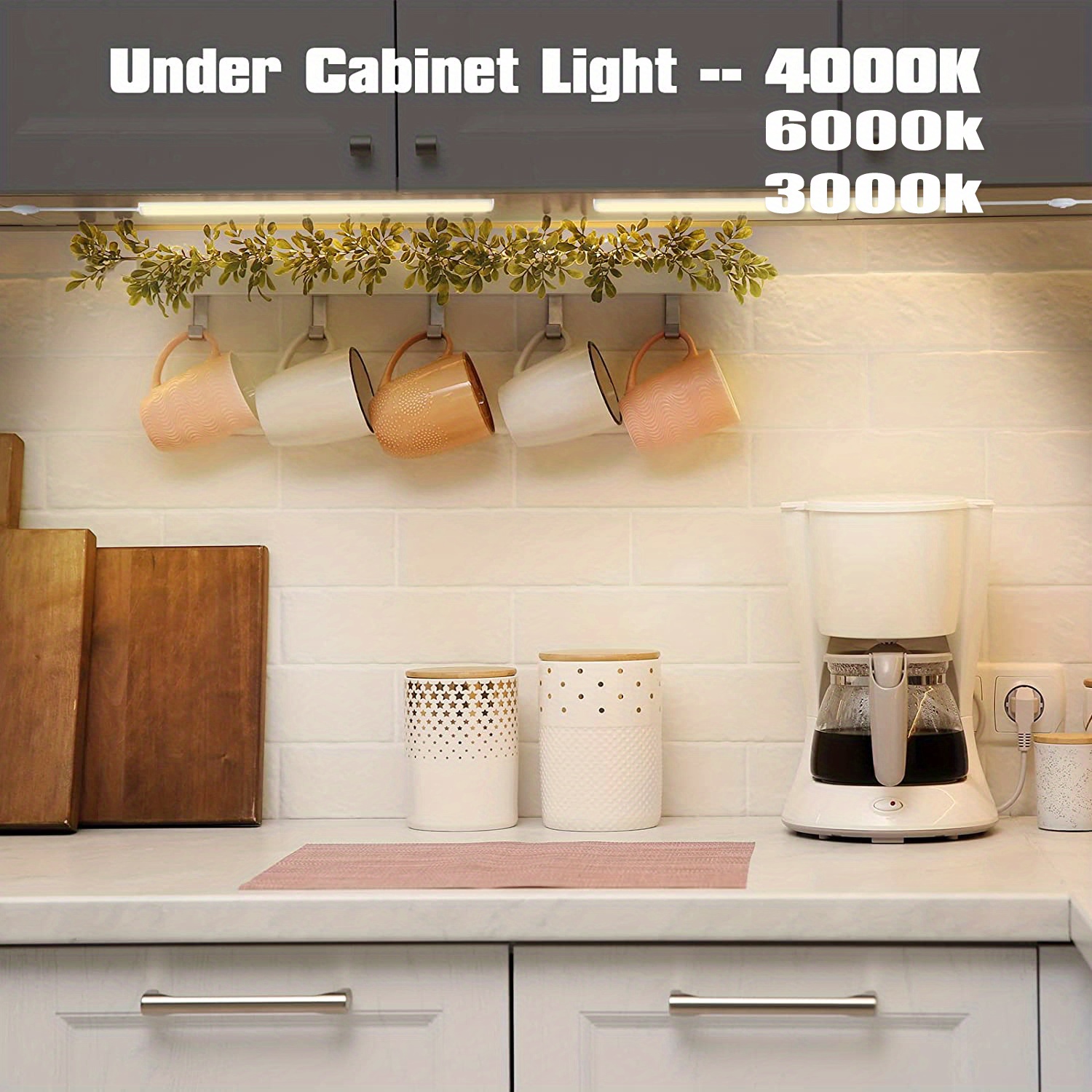 Led Under Cabinet Light Usb Plug in Dimmable 3 Color Changes - Temu