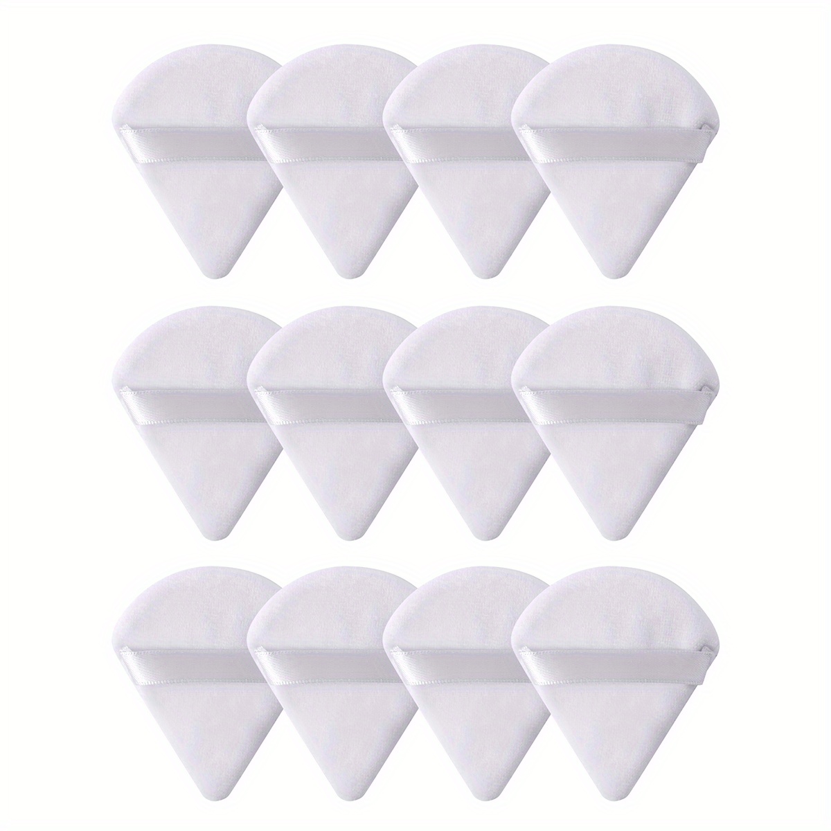 12 esponjas triangulares para polvos, con correa, esponja cosmética suave  lavable para sueltos A jinwen Soplo de maquillaje triangular