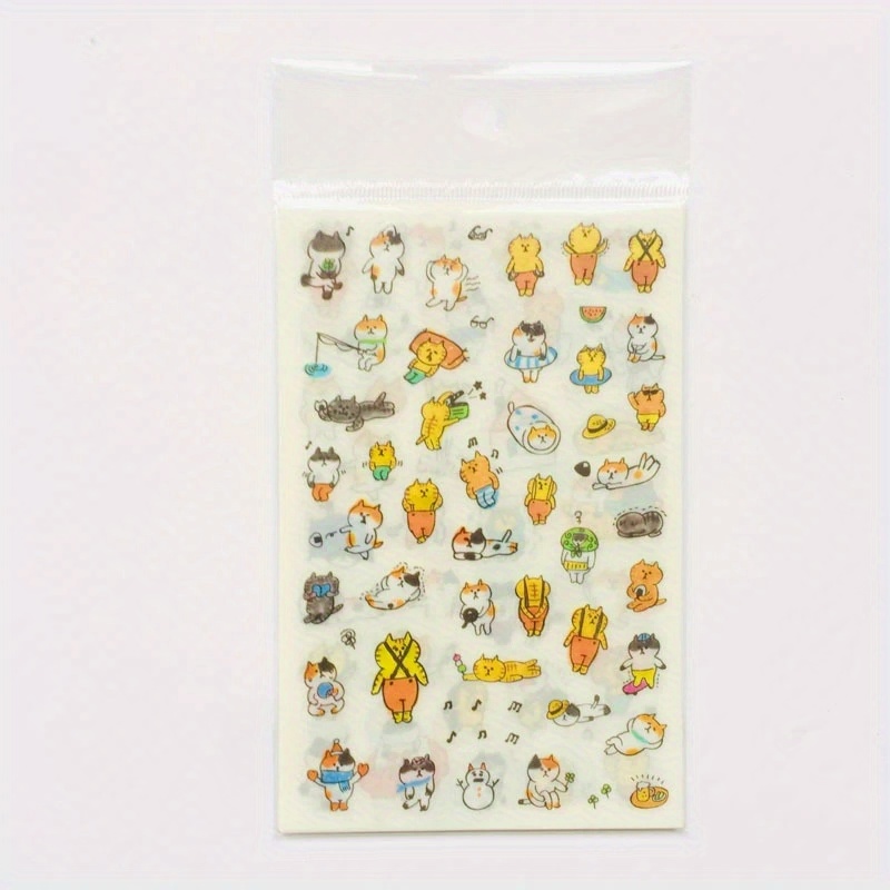 Bag Diy Cute Cartoon Kawaii Pvc Stickers Lovely Cat Bear - Temu