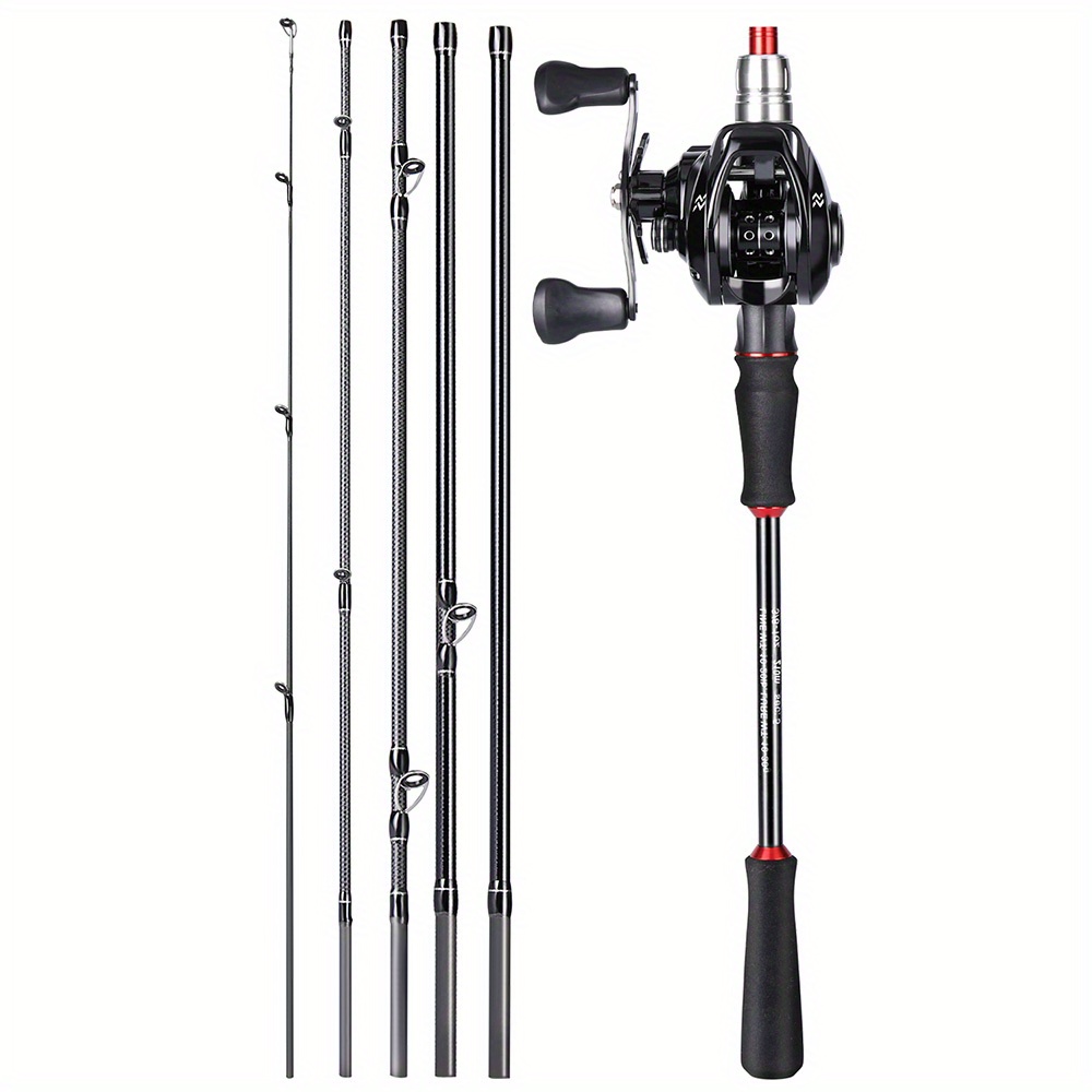 Sougayilang Baitcasting Fishing Rod Reel Combo Portable Pole - Temu