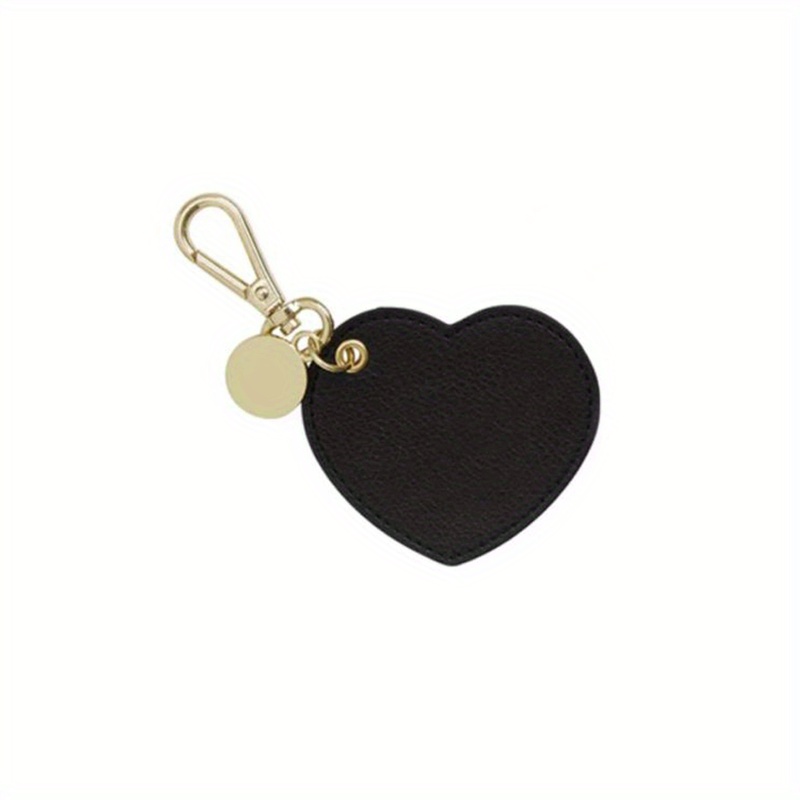 1pc PU Leather Heart Charm Keychain Minimalist Keyring Bag