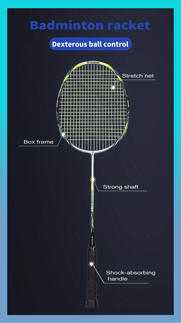 Lightweight Carbon Fiber Badminton Racket For Adults Enhanced Power