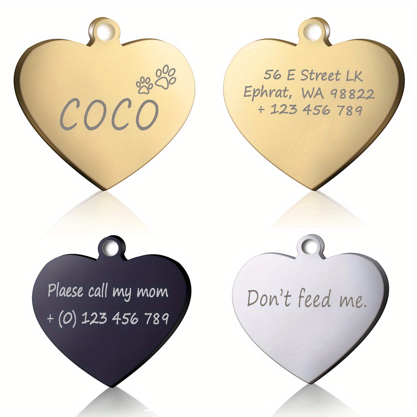 Personalized Dog Id Tag Customize Staniless Steel Engraved Temu