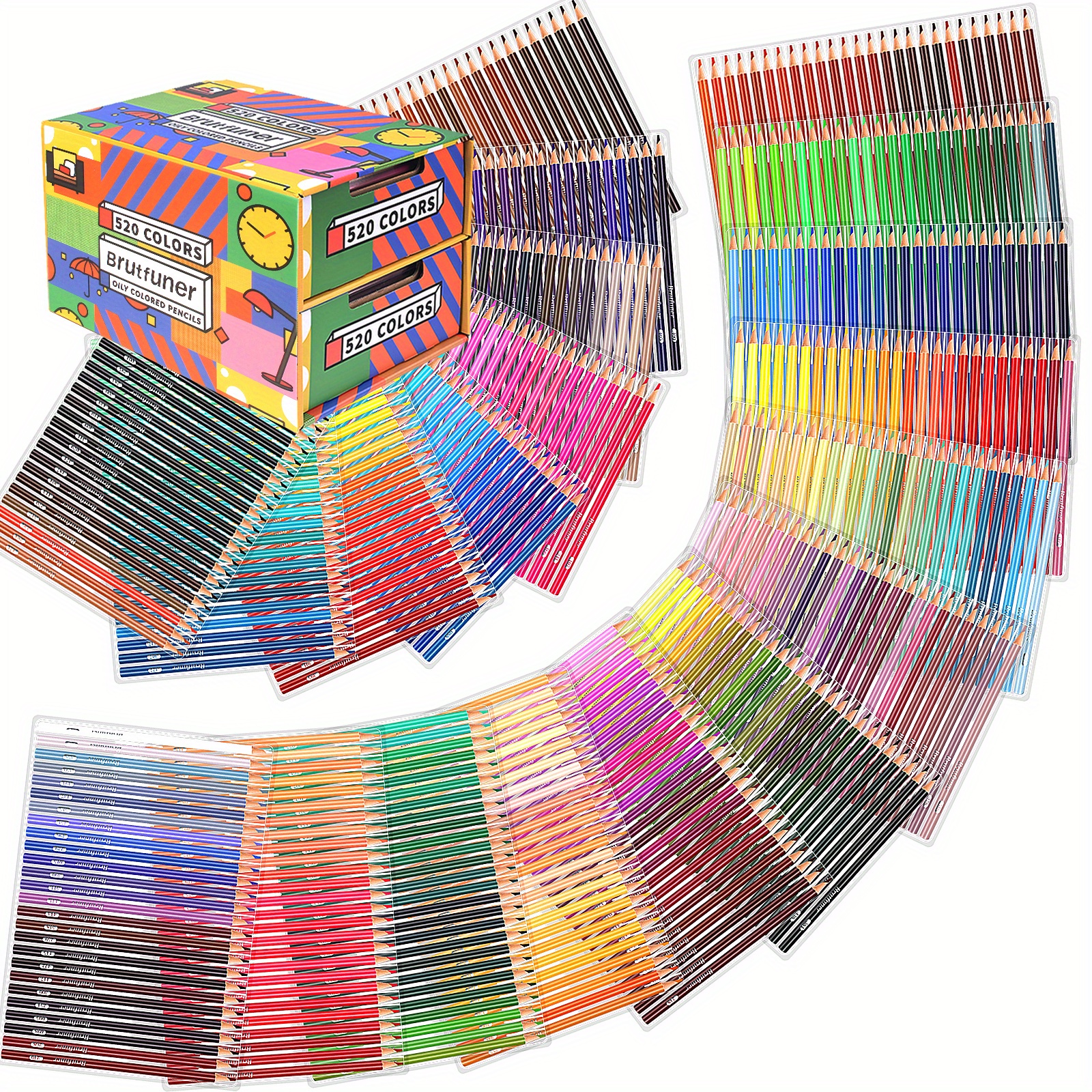 520 Colorful Pencils Packaged In A Drawer style Paper Box - Temu