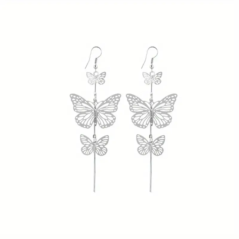 Elegant Butterfly Tassel Earrings - Gold