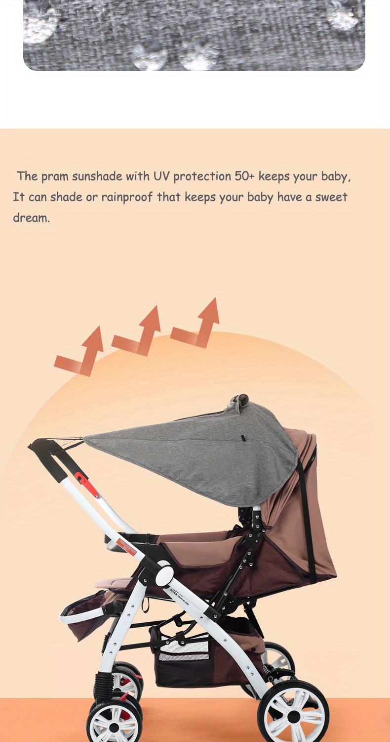 uv protective stroller sunshade with viewing window waterproof   polyester details 2