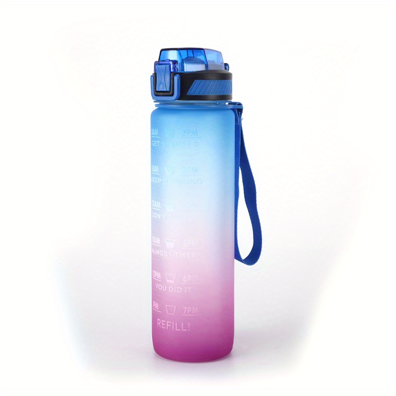 bus water bottle for kids with wheels, kids bus shaped water bottle + carry  strap, cute cartoon portable detachable bus water bottle 16oz (Blue)