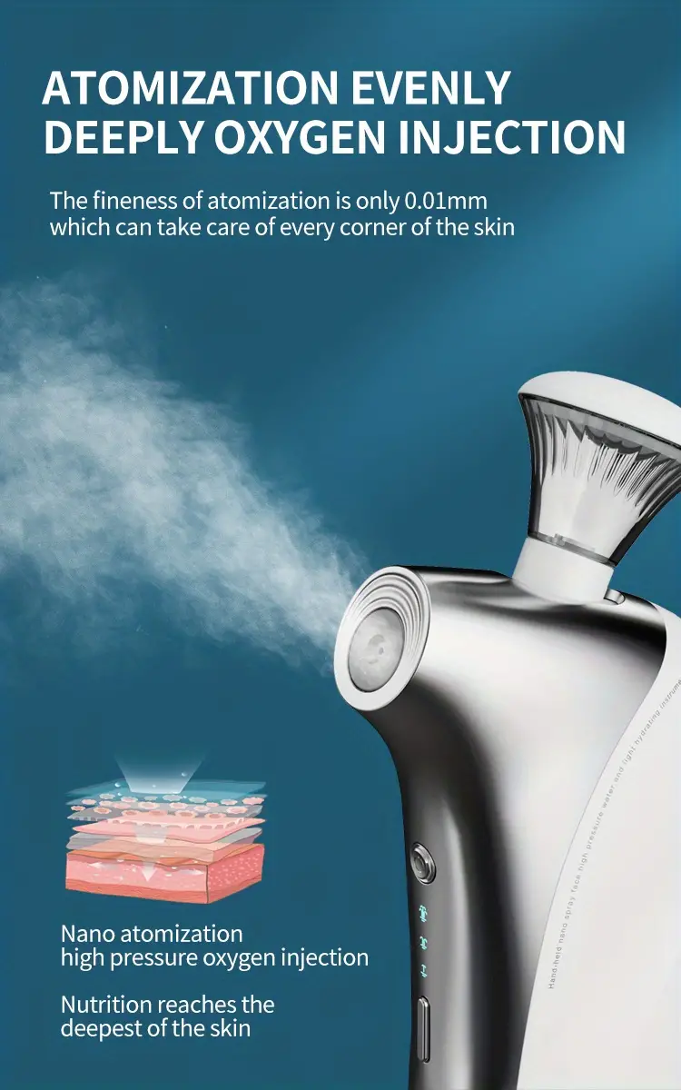 nano spray oxygen injector airbrush 140ka high pressure mist sprayer water  facial cleansing skin moisturizing beauty apparatus details 3