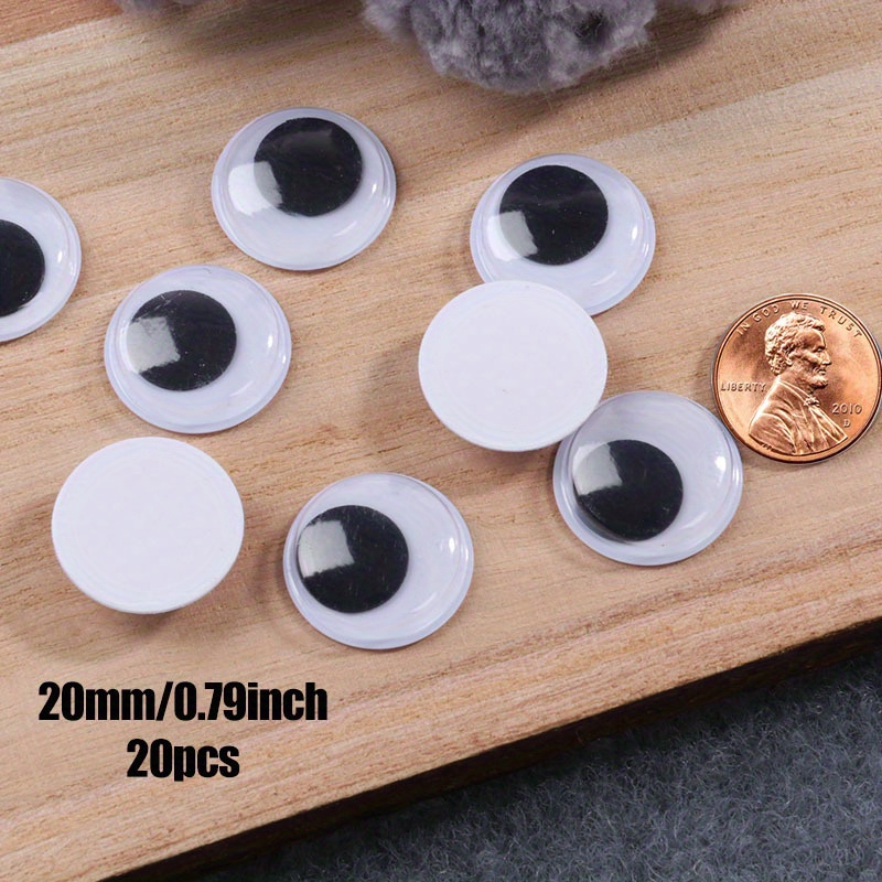 Upins 1000 Pcs Black Wiggle Googly Eyes with Self-Adhesive, 6mm 8mm 10 mm  12mm Mixed Packaging