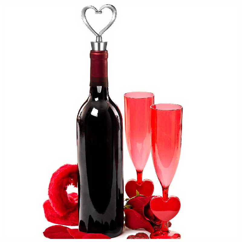 Tappi per bottiglie di vino a cuore da 4 pezzi, pinza per Champagne per  sigillare vino, tappi per vino decorativi Beer - Love - AliExpress