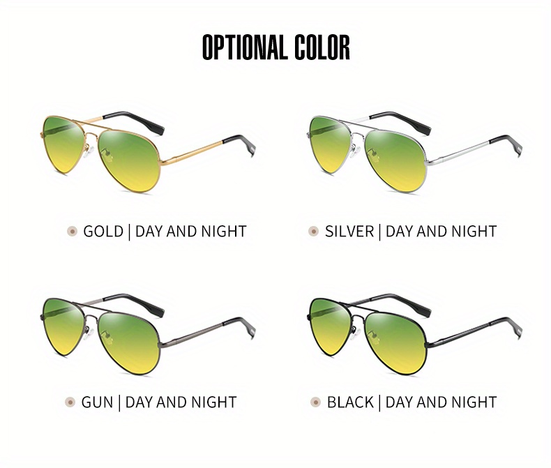 Fashion Pilot Sunglasses Polarized Photochromic Day Night Driving Glasses  Ideal Choice For Gifts, High-quality & Affordable