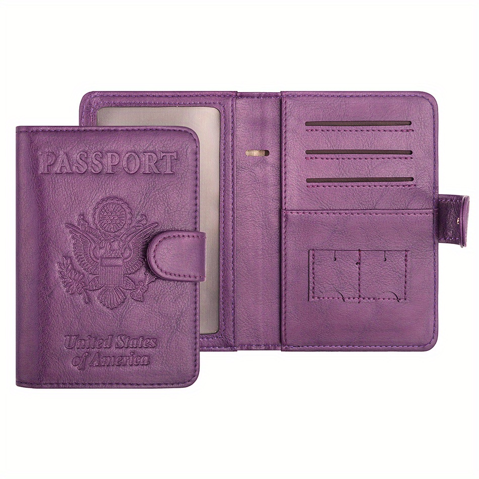 Pu Leather Passport Bag Rfid Passport Holder Vaccine Card Storage