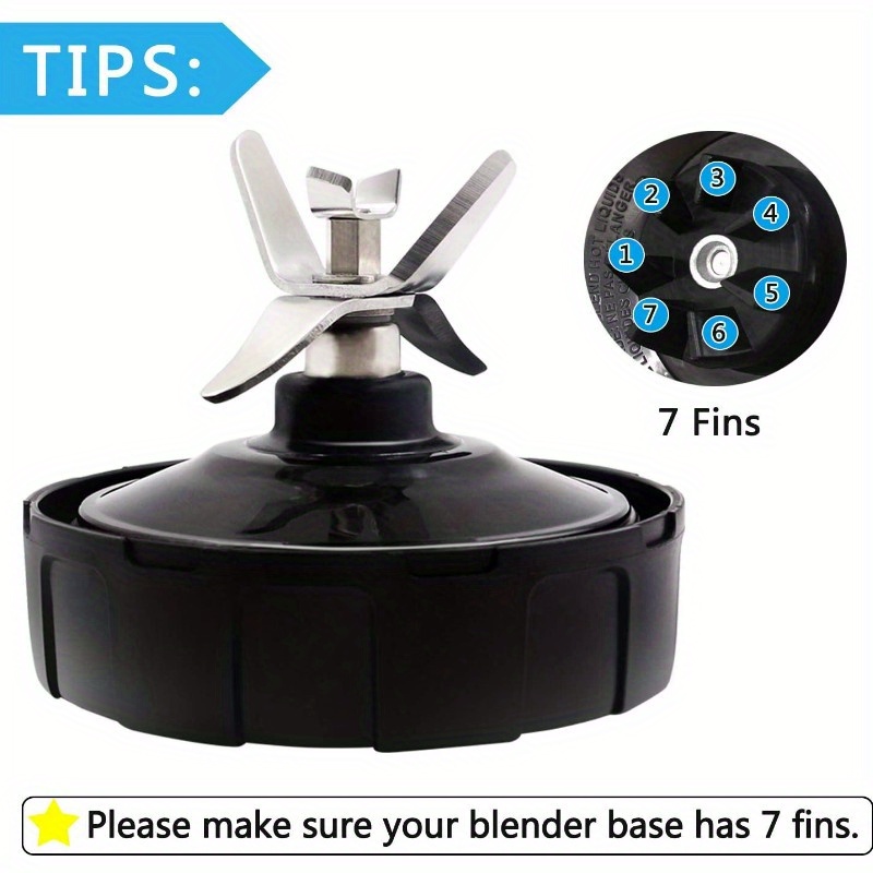 6-fins Female Ninja Blender Blade Replacement Parts Compatible With Auto Iq  Blenders. [ Female Fins Only] 6 Fins Ninja Blender Blade 1 + Seal Ring 2,  Blender Accessories - Temu