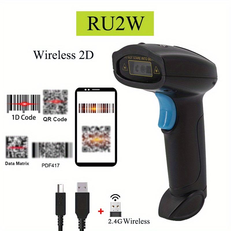 SNADUU Lettore QR Code Wireless 2D Lettore Codice a Barre con Supporto,  Pistola Barcode Scanner Ottico Farmacia PDF417 DataMatrix 1D UPC EAN per PC  Compatible con Mac, Windows, Linux : : Cancelleria