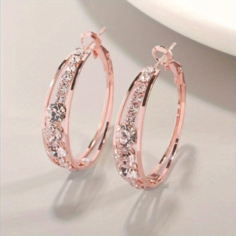 Explosive Style Wind Rhinestone Large Circle Earrings