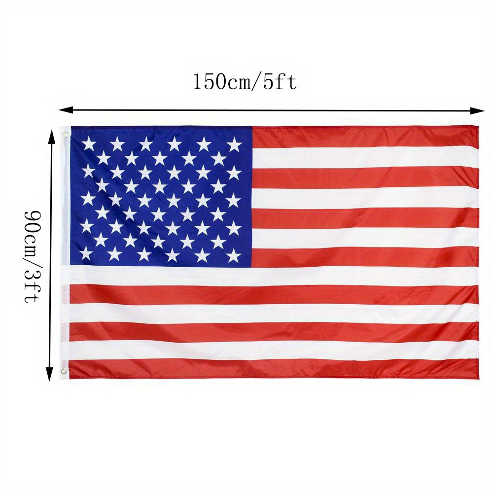 1個、アメリカ国旗、アメリカ高耐久ナイロン米国旗、縫い付けストライプ、真鍮グロメット、アメリカ独立パーティー用品、星条旗サイン、愛国的な装飾、戦没将兵追悼記念日独立労働装飾