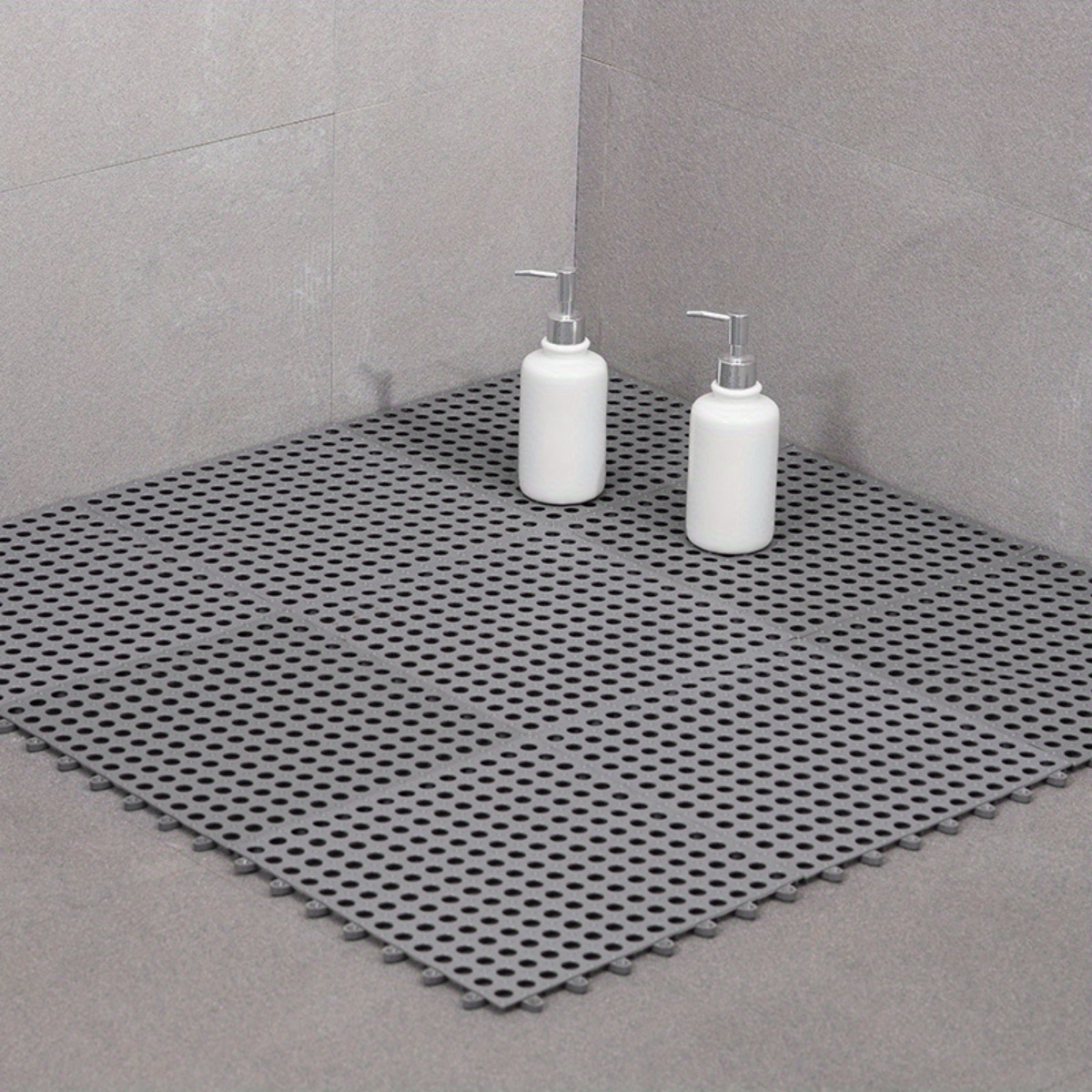 Shower Stall Mat, Waterproof Spliced Bathroom Mats With Drain Holes,  Perfect For Home Bathroom, Bathroom Accessories - Temu