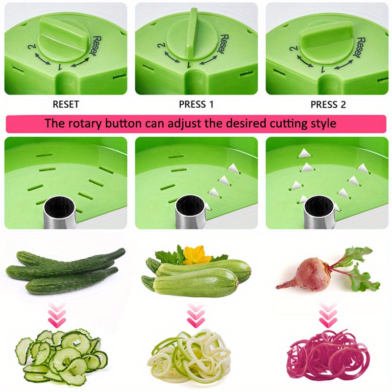 Vegetable Spiralizer Rotary Vegetable Grater Manual Zucchini - Temu