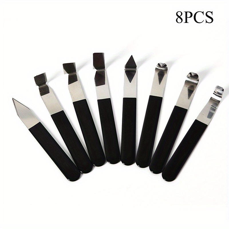 8pcs Pottery Tools Stainless Steel Clay Sculpture Modeling Hand Tools Craft  Trimming Ceramic Tools Set