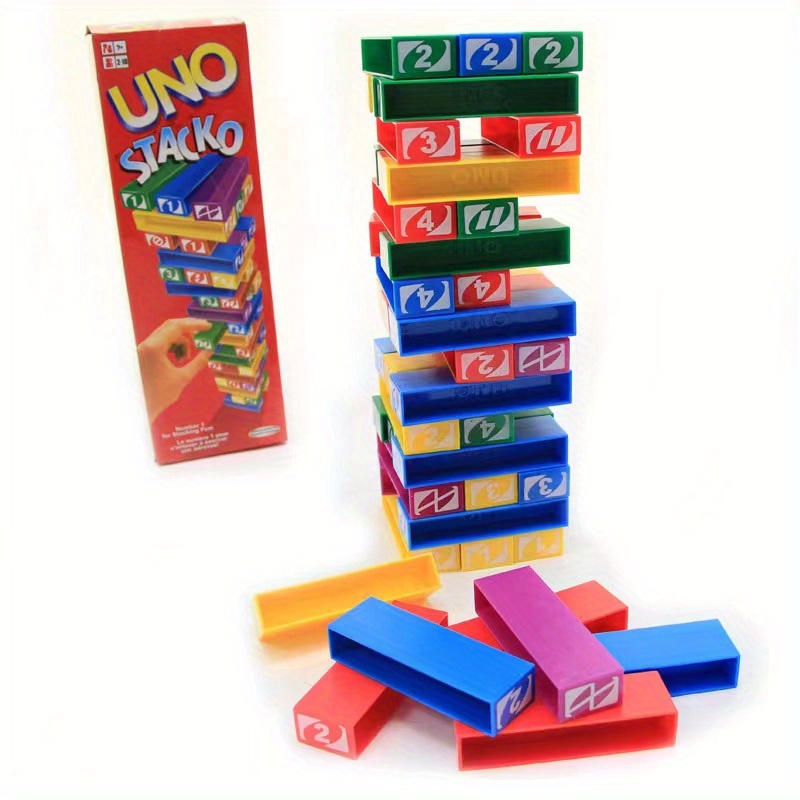 UNO STACKO O Jogo De Empilhamento De Blocos Mini E Grande