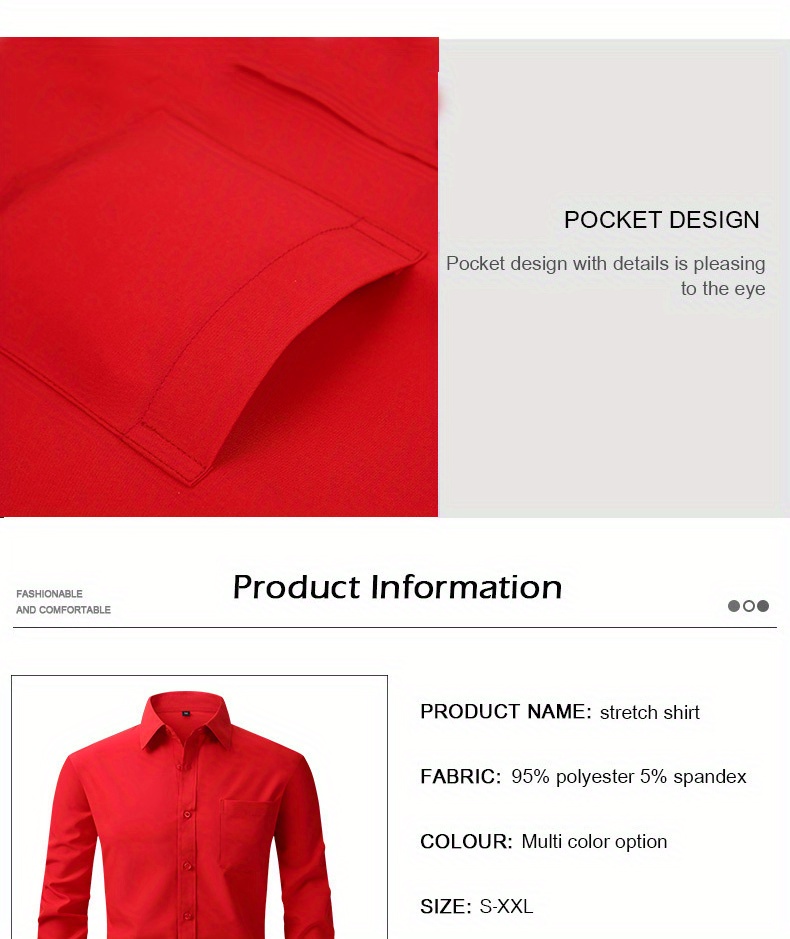 Men's Formal Classic Design Button Shirt Chest Pocket Male - Temu