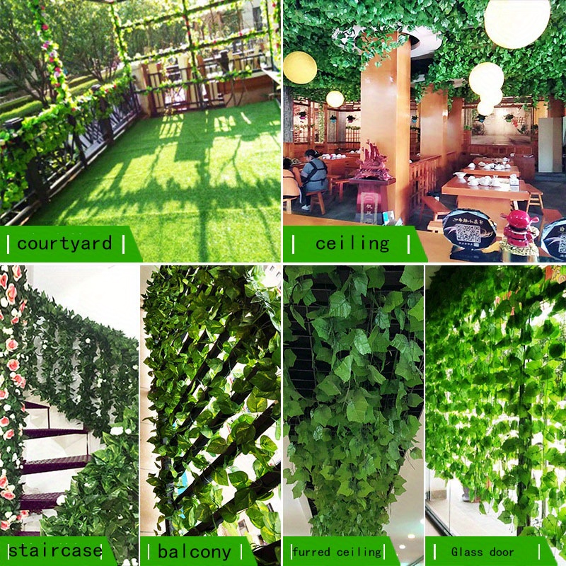 1pc 2 M Plastic Polyester Artificial Vine, Fashionable Green Fake Vine For  Home Decoration