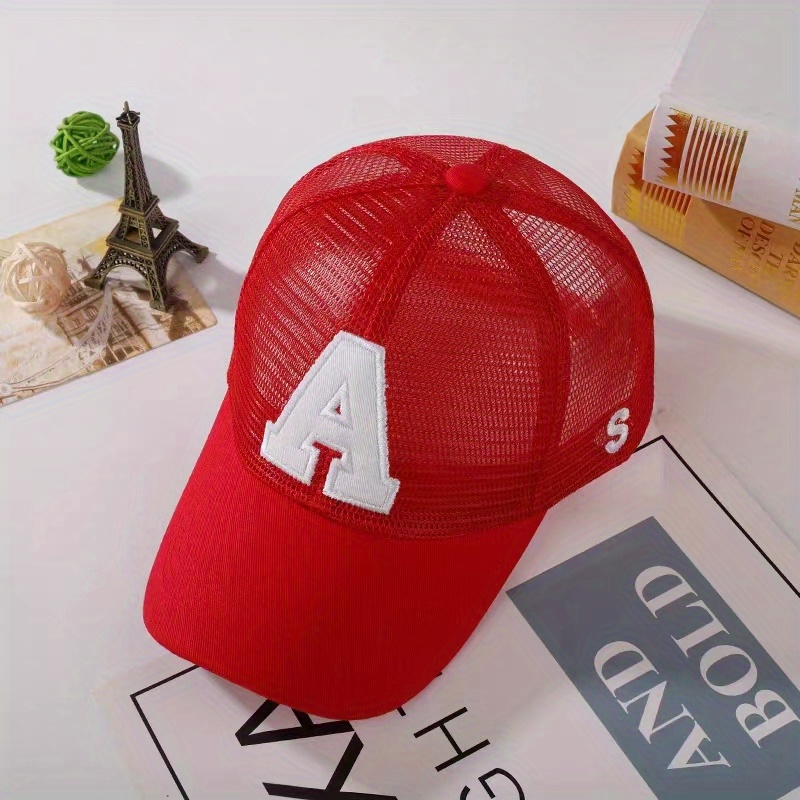 Children School RED Baseball Cap Boy Girl Snapback Kids Hat Letters A-Z LA  Child