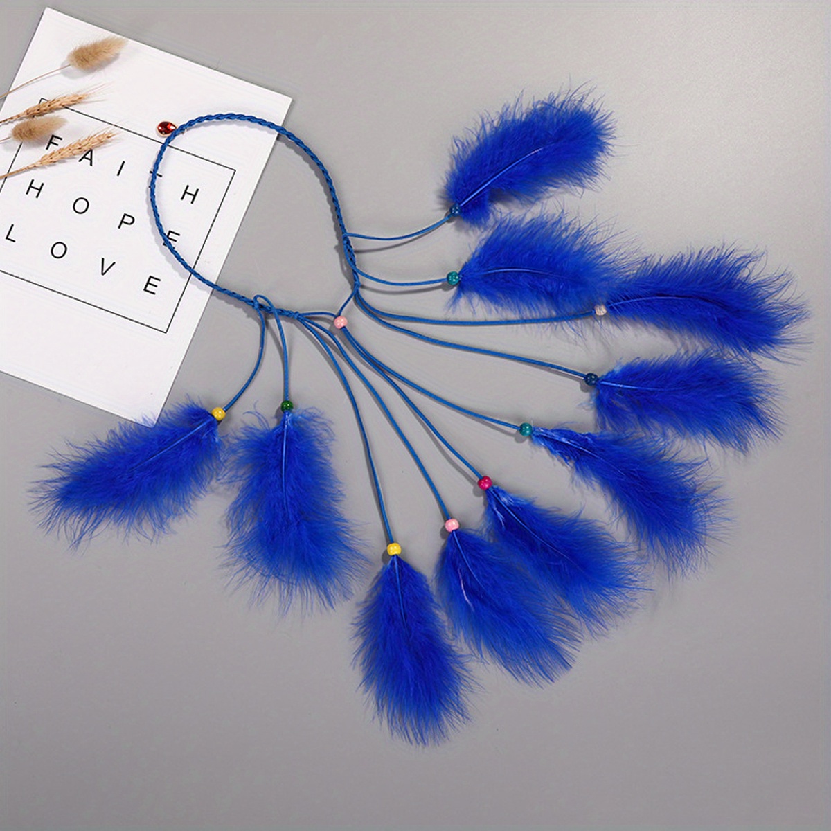 Bohemian Feather Head Piece Ethnic Peacock Feather Belt Hair Temu