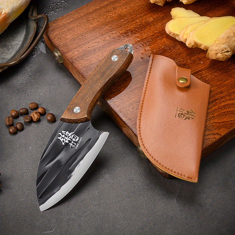 1pc Forged Stainless Steel Handle Fruit Knife & Meat Cleaver For