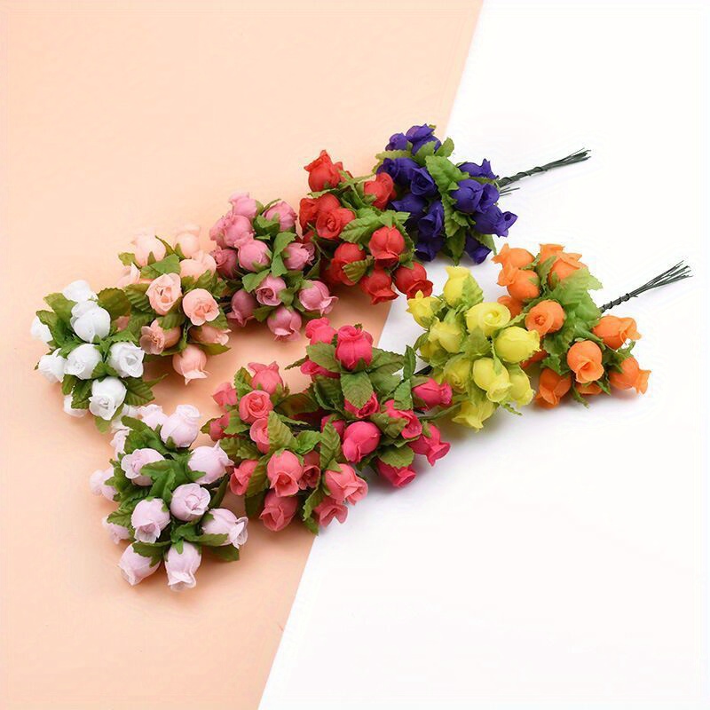 3bunches, Simulation Multi-color Gourd Flower, Silk Cloth Rose Pomegranate  Flower Diy Wreath Material Wedding Candy Box Decoration