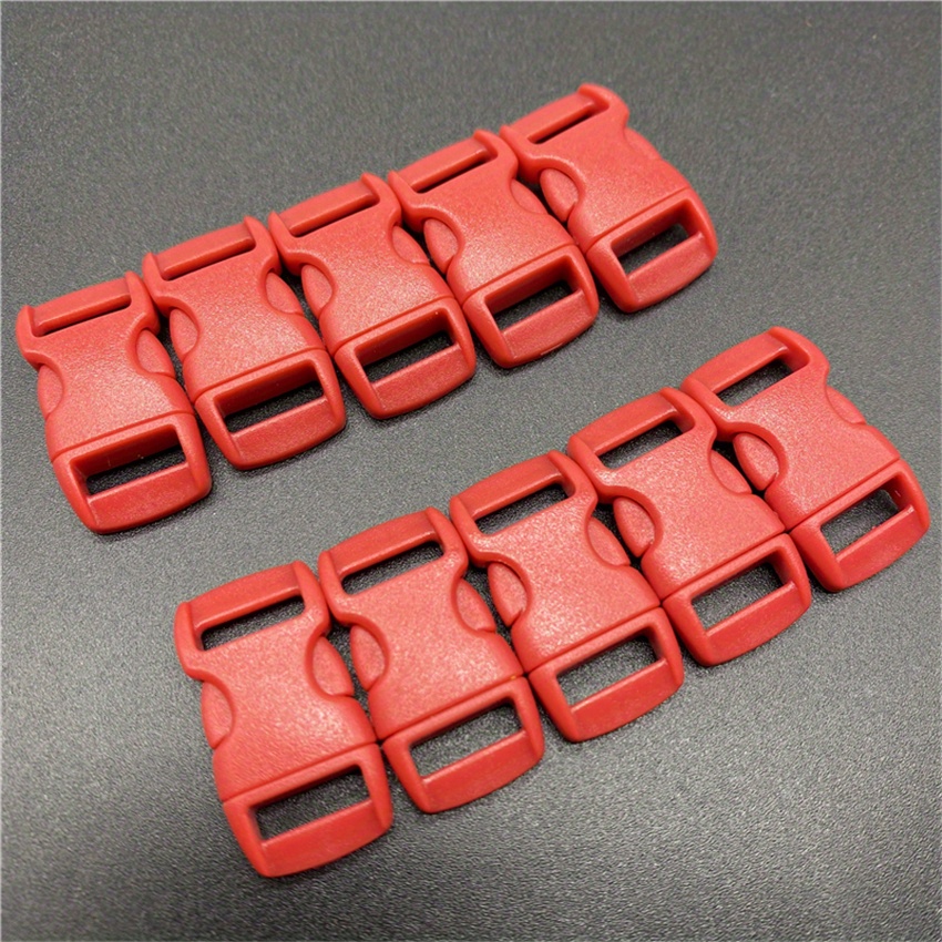 10pcs 10MM Black Inside Diameter Of Contoured Side Release For Paracord  Bracelet Plastic Pet Buckle