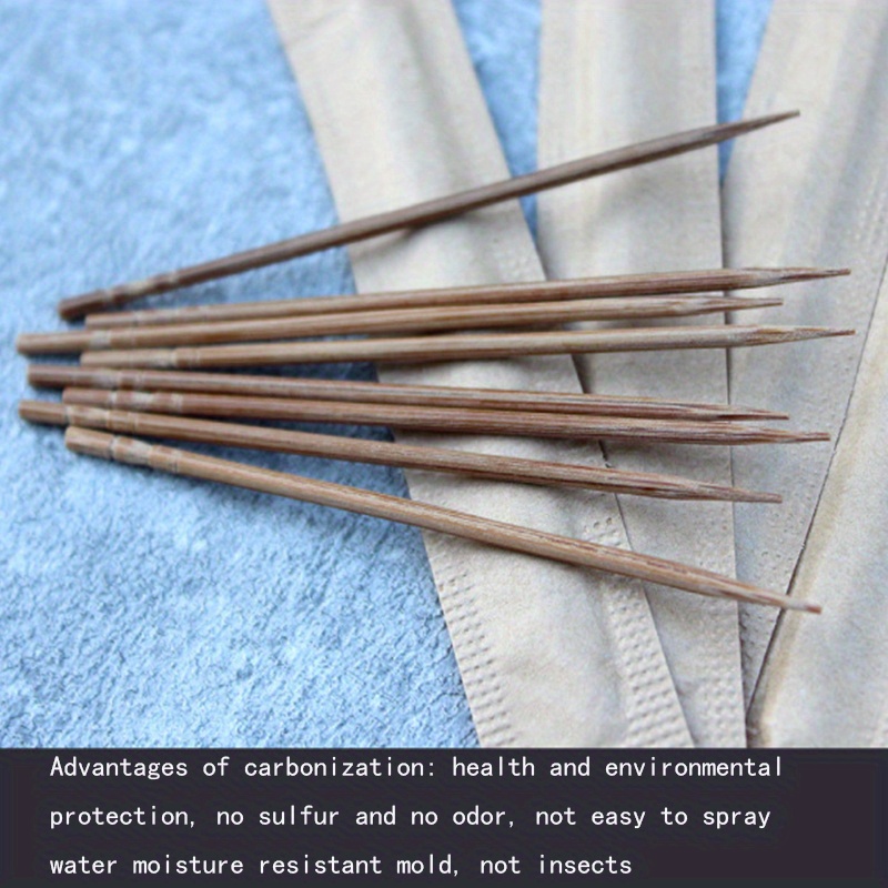 Disposable Bamboo Toothpicks Individually Wrapped Carbonized Temu