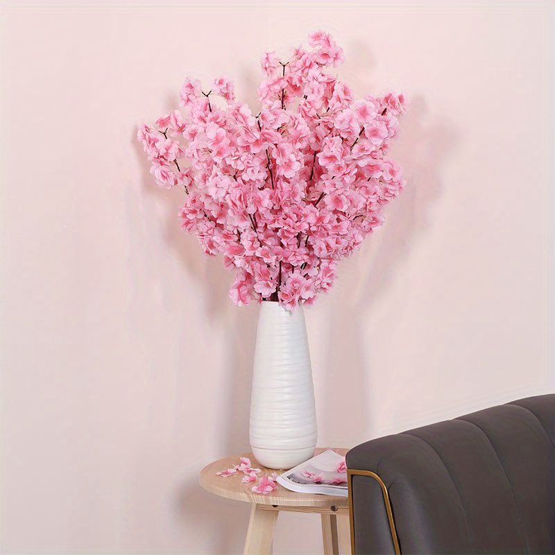 Faux Artificial Flower Sakura Blossom Stem 37 Tall Silk