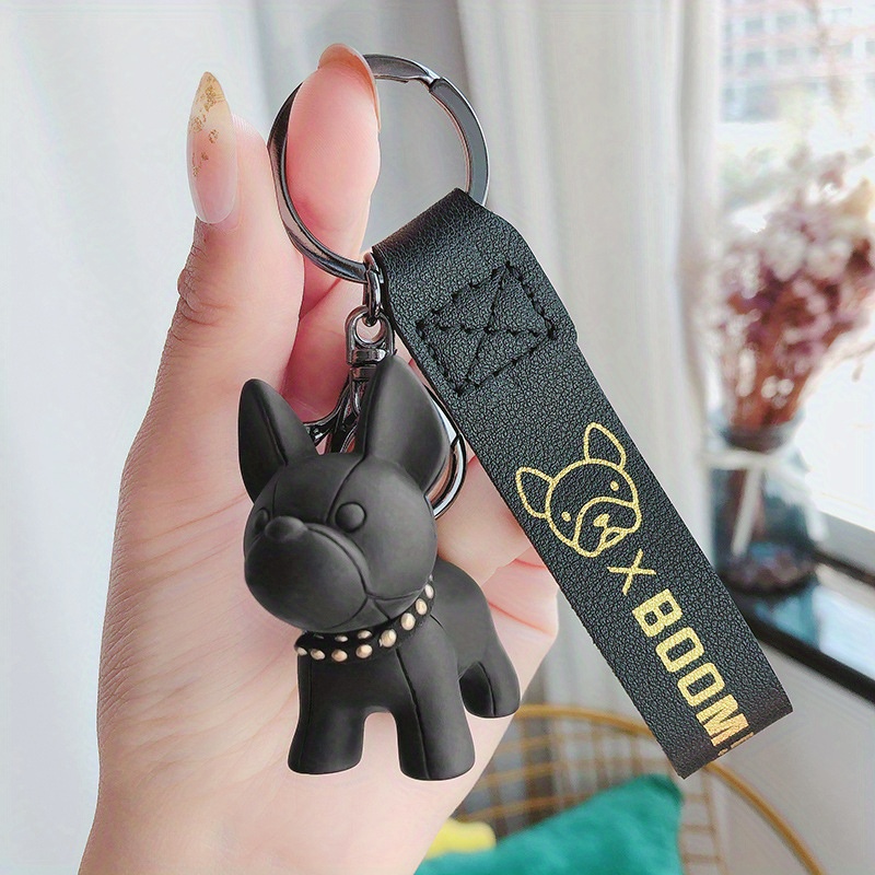 Creative Space Law Bucket Dog Keychain Cute Cartoon Trend Car Key Chain  French Bulldog Bag Charm Pendant Exquisite Accessory
