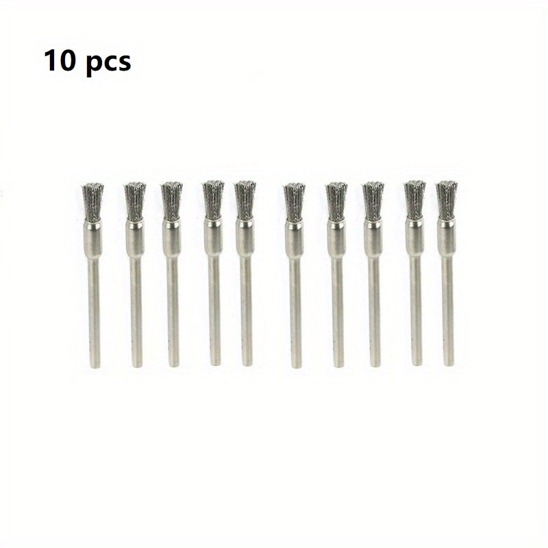 10pcs 5cm Length Mini Pencil Brushes Stainless Steel Mounted Wire Wheel ...