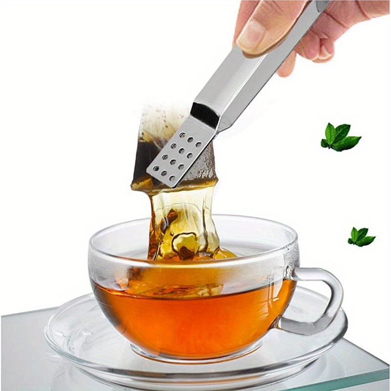 Comprar Pinzas redondas de acero inoxidable para bolsitas de té, exprimidor  de bolsas de té, herramienta de cocina con agarre