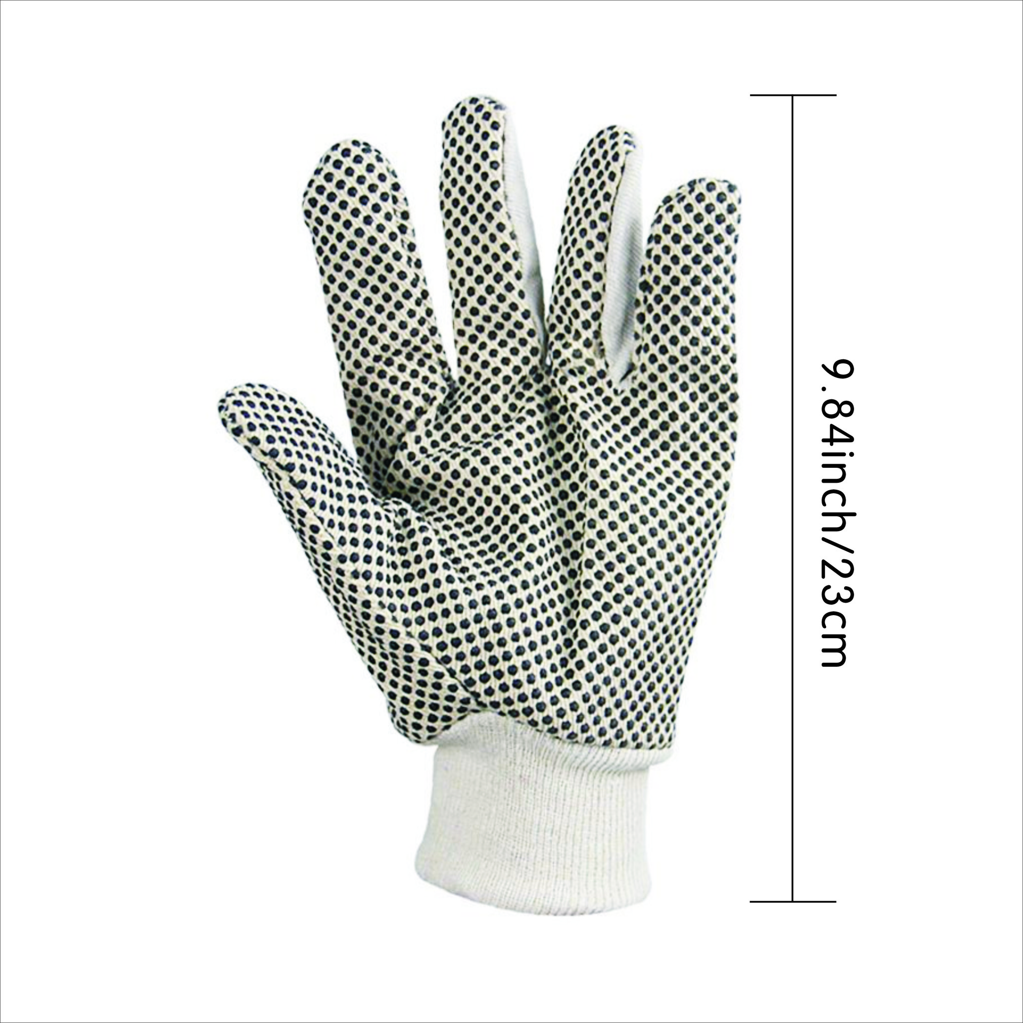 12 Pairs] Black White Work Gloves - Dotted Safety Working Gloves