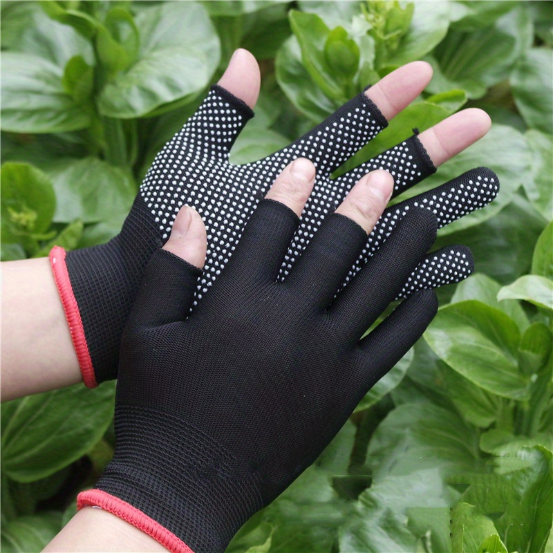 Rdeghly Fishing Hand Gloves,3‑Finger Anti‑Slip Gloves,1 Pair 3‑Finger  Anti‑Slip Gloves Fishing Hand Camouflage Outdoor Activities Supplies 