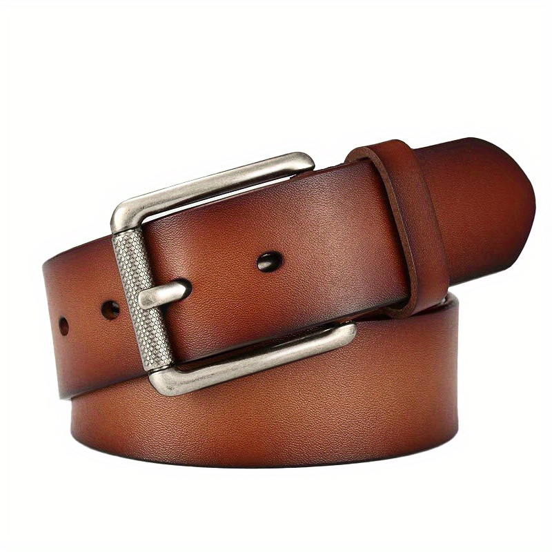 Men Brown Textured Leather Belt