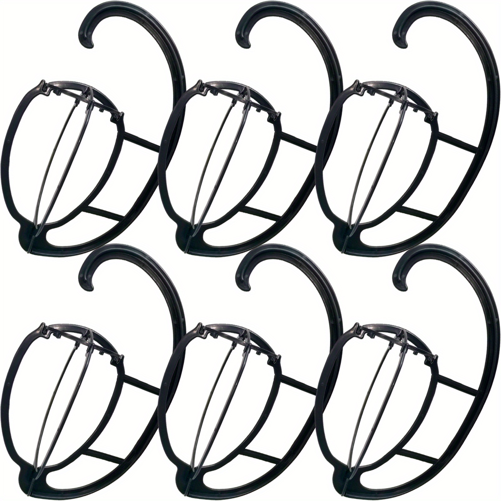 Hanging Wig Stand, 2 Pcs Portable Black/ White Wig Hanger For Display Wigs  And Hats, Collapsible Wig Display Holder Tool