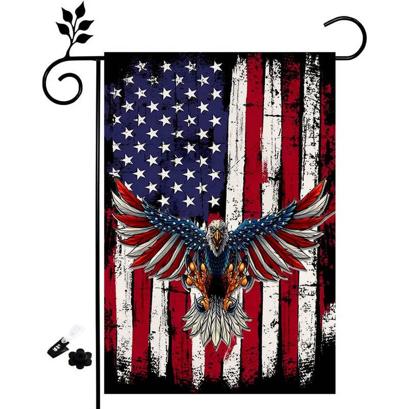 1pc 4th of july patriotic usa  garden flag vertical double sided printing flag for outside yard garden balcony independence day party decoration no flagpole 12 18 inch details 0