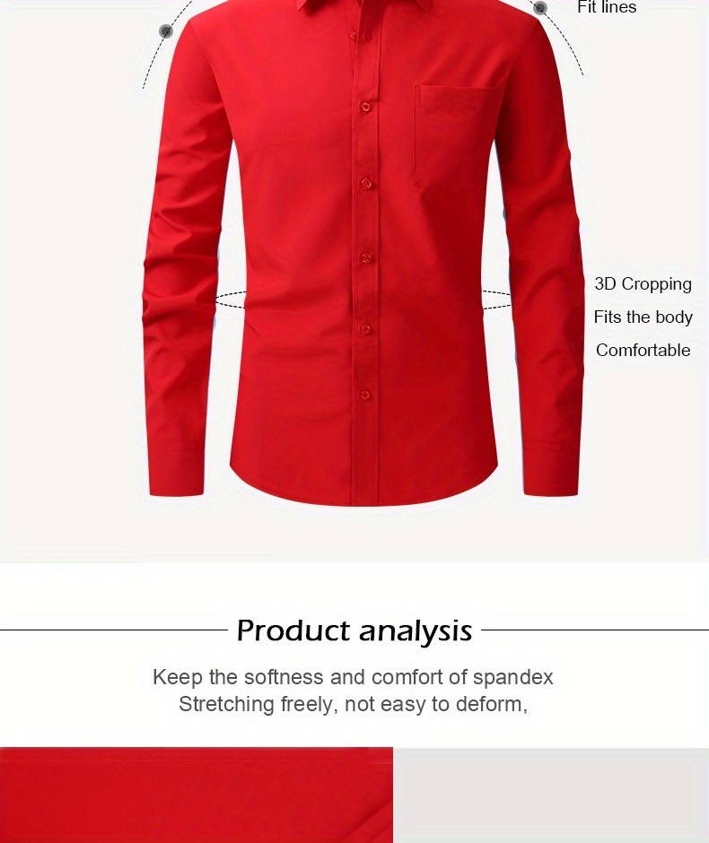 Men's Formal Classic Design Button Shirt Chest Pocket Male - Temu