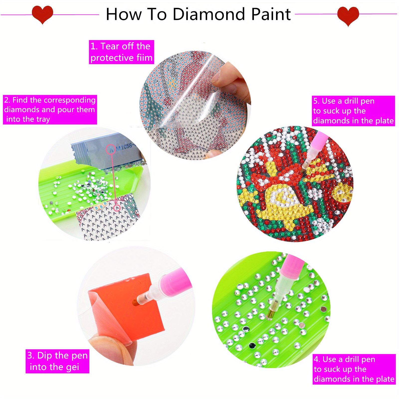 8 Stück künstliche Diamant Malerei Untersetzer Kit kreativer
